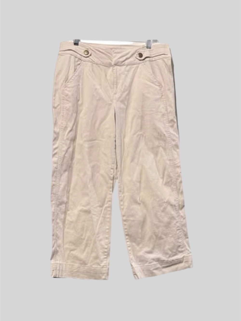 BCBGeneration (T) Khaki Mid Rise Wide Leg Chino Pants 13 Trouser Relaxed Stretch